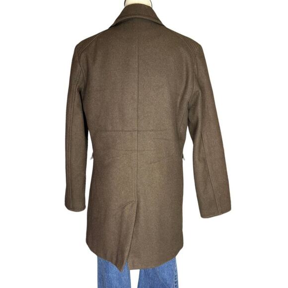 KENNETH Cole Mens Green Wool Blend Coat with Collar Small - Picture 3 of 10